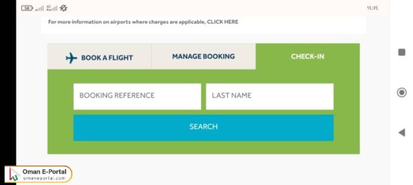 Salam Air online check in online step