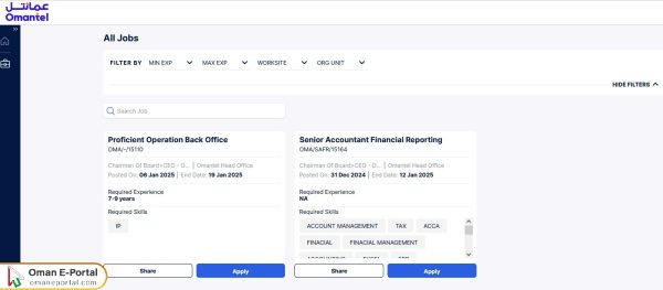 Steps to apply for Omantel careers
