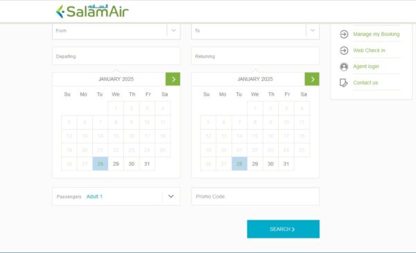 Steps to use Salam Air promo code